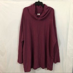 Ava & Viv 2X Maroon Turtleneck oversize sweater